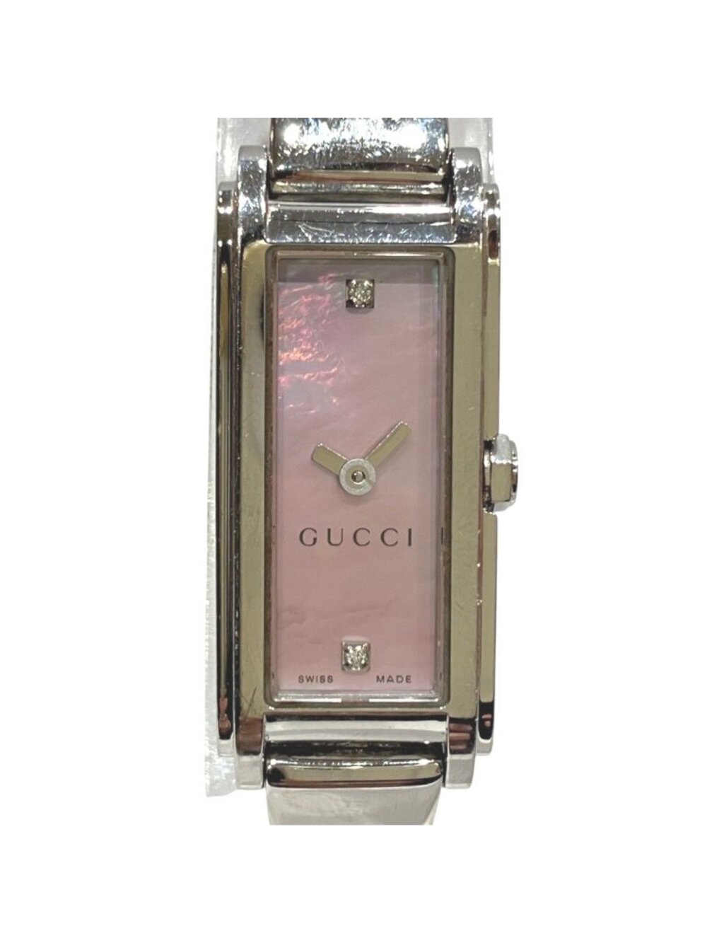 Gucci Bangle Watch SS Quartz Pink Shell Dial
